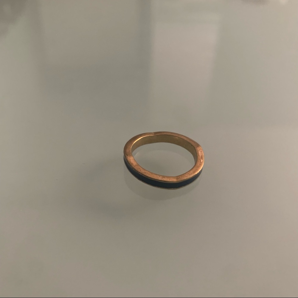 J. Crew Navy and Gold Assymetrical Ring - Picture 2 of 4